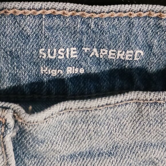 DL1961 Susie Tapered High-Rise Distressed Jeans Women's Size 23 Seaglass Blue - Picture 14 of 15